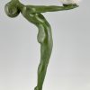 Art Deco lamp standing nude with globe Clarté original 1930