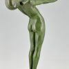 Art Deco lamp standing nude with globe Clarté original 1930