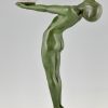 Art Deco lamp standing nude with globe Clarté original 1930