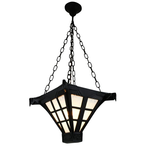 Art Deco hanglamp met pelikanen