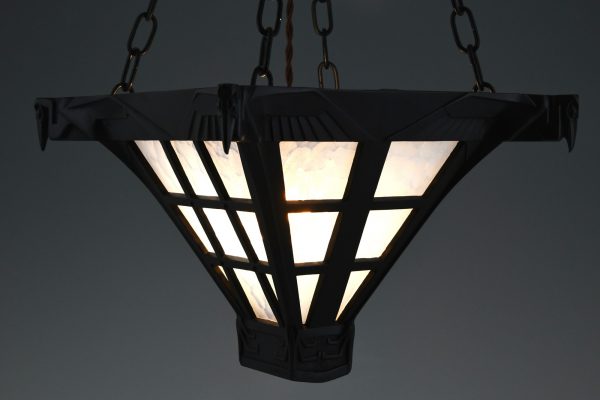 Art Deco hanglamp met pelikanen