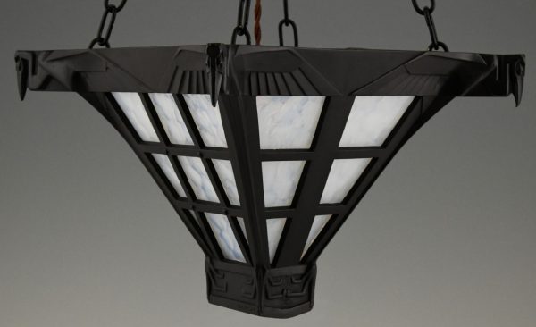 Art Deco hanglamp met pelikanen