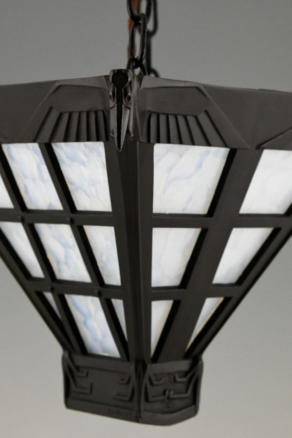 Art Deco hanglamp met pelikanen