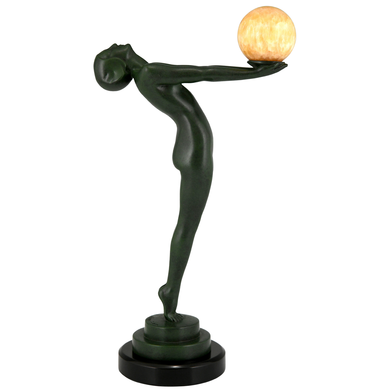 Art Deco sculpture femme nue au ballon Art Deco sculpture femme nue au ballon