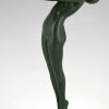 Art Deco sculpture femme nue au ballon