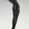 Art Deco sculpture femme nue au ballon