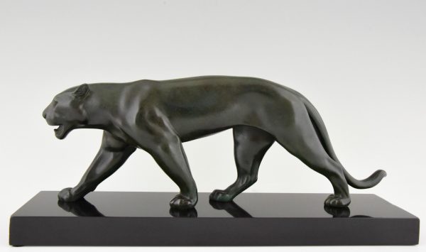 Art Deco sculpture of a walking panther