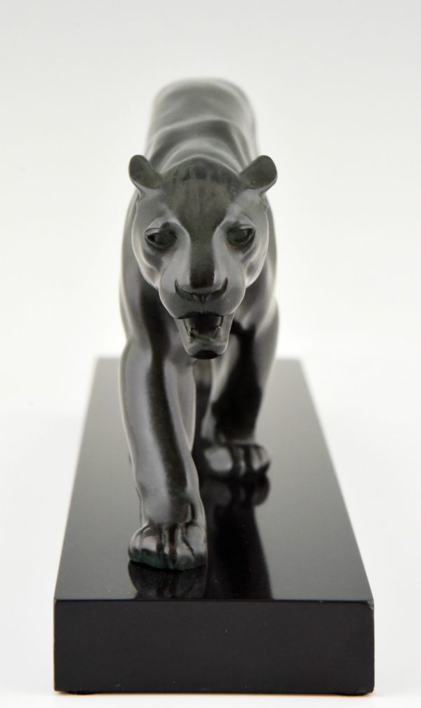 Art Deco sculpture of a walking panther