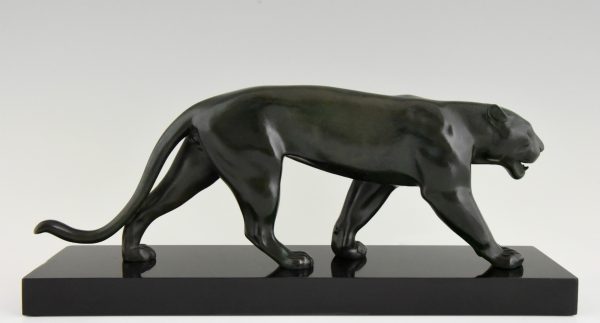 Art Deco sculpture of a walking panther