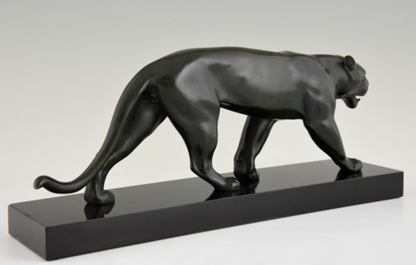 Art Deco sculpture of a walking panther