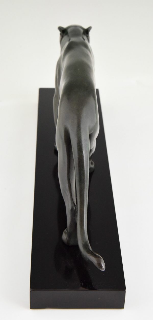 Art Deco sculpture of a walking panther