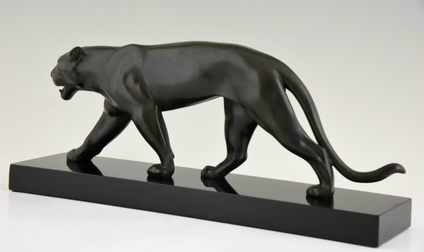 Art Deco sculpture of a walking panther