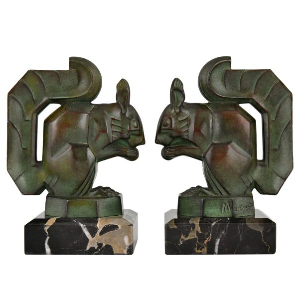 Art Deco squirrel bookends