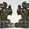 Art Deco squirrel bookends