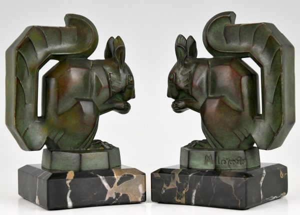 Art Deco squirrel bookends