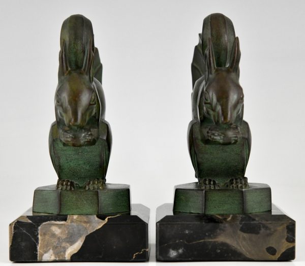 Art Deco squirrel bookends