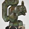 Art Deco squirrel bookends