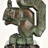 Art Deco squirrel bookends