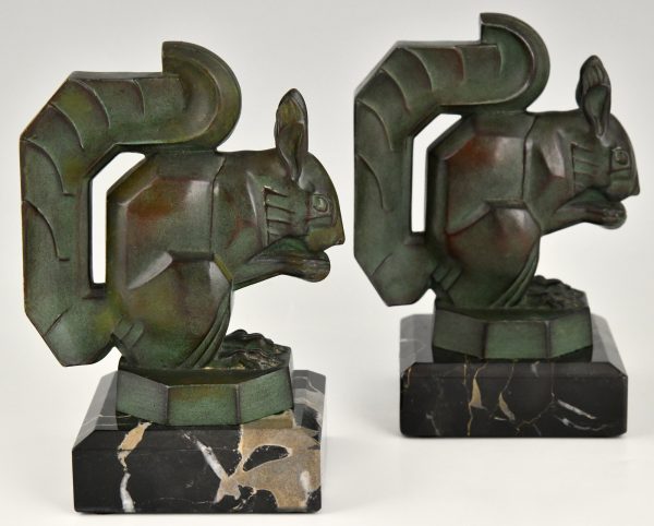 Art Deco squirrel bookends