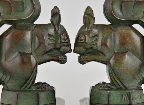 Art Deco squirrel bookends