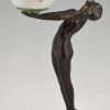 Art Deco style lamp nude with globe Clarté LUEUR LUMINEUSE 38 cm.