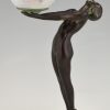 Art Deco style lamp nude with globe LUEUR LUMINEUSE 38 cm.