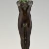 Art Deco style lamp nude with globe Clarté LUEUR LUMINEUSE 38 cm.