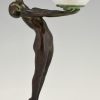Art Deco style lamp nude with globe Clarté LUEUR LUMINEUSE 38 cm.