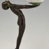 Art Deco style lamp nude with globe LUEUR LUMINEUSE 38 cm.