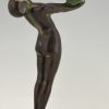 Art Deco style lamp nude with globe LUEUR LUMINEUSE 38 cm.