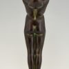 Art Deco style lamp nude with globe Clarté LUEUR LUMINEUSE 38 cm.