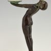 Art Deco style lamp nude with globe Clarté LUEUR LUMINEUSE 38 cm.