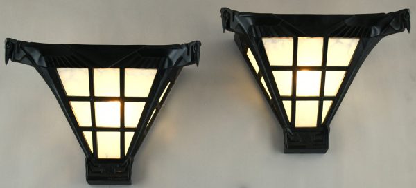 Pair of Art Deco sconces with pelicans