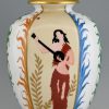 Vases en porcelaine avec musiciens et cartes de jeu