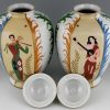 Porcelain vases with musicians and playing cards