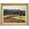 Original oil painting Ardennes landscape Art Deco