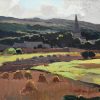 Original oil painting Ardennes landscape Art Deco