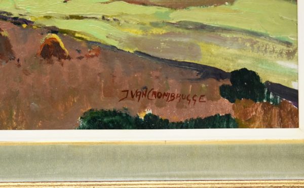 Art Deco olieverf schilderij landschap Ardennen