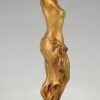 Art Nouveau sculpture en bronze doré danseuse