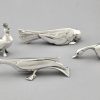 Art Deco set of 12 silvered animal knife rests in case