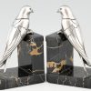 Art Deco silvered bronze swallow bookends