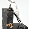 Art Deco silvered bronze swallow bookends