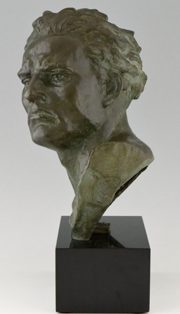 Art Deco sculpture bronze buste d’homme