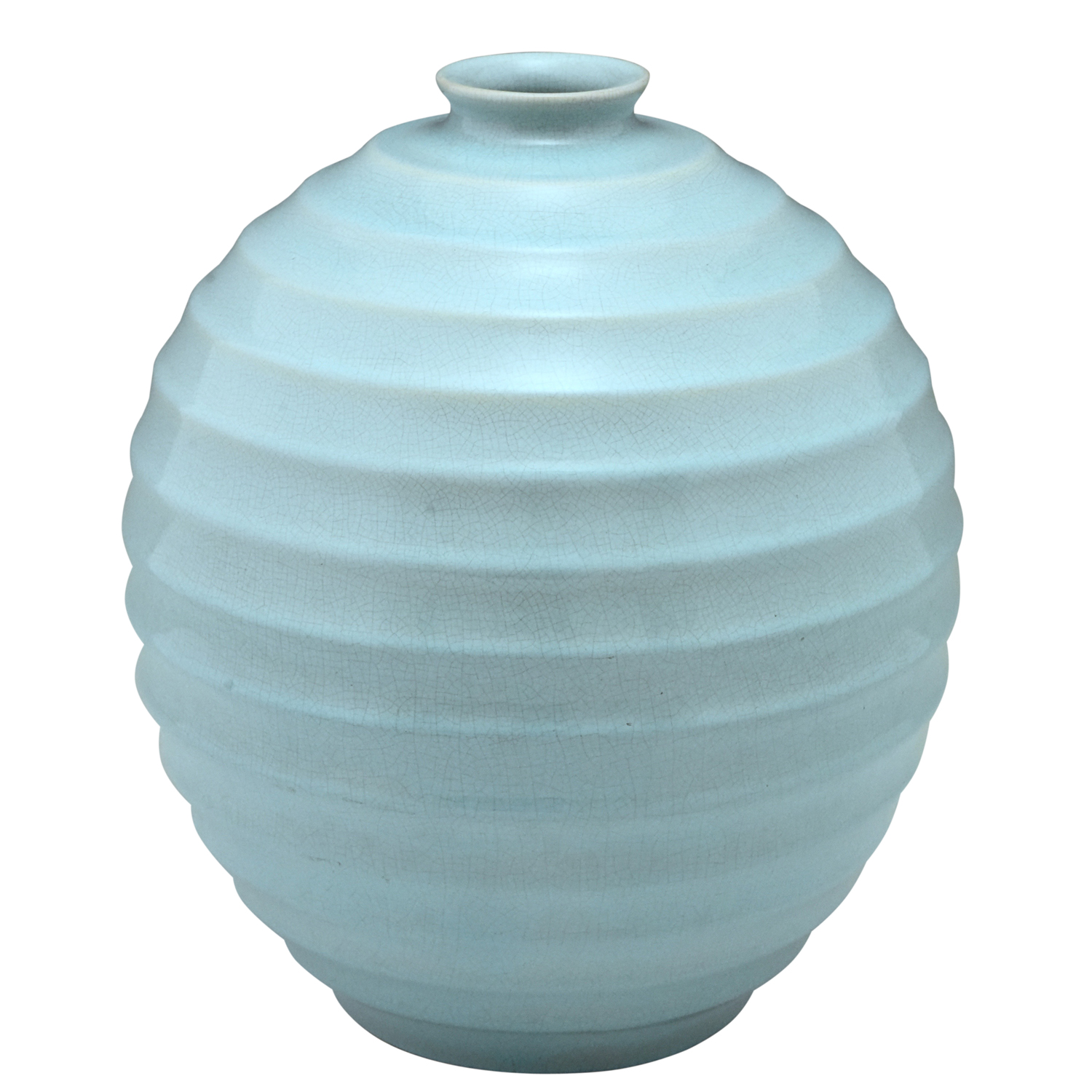 Art Deco KUgel vase Keramik hellblau