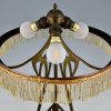 Jugendstil Lamp Kupfer, Messing, Glaskabochons