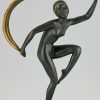 Art Deco Skulptur Bronze Schleier Tänzerin