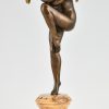 Art Deco Skulptur Bronze Frauenakt Tänzerin Pierre Le Faguays