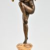 Art Deco bronze sculpture nude with grapes