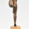 Art Deco sculpture en bronze danseuse aux raisins Pierre Le Faguays
