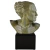 Art Deco sculpture buste en bronze Jean Mermoz aviateur